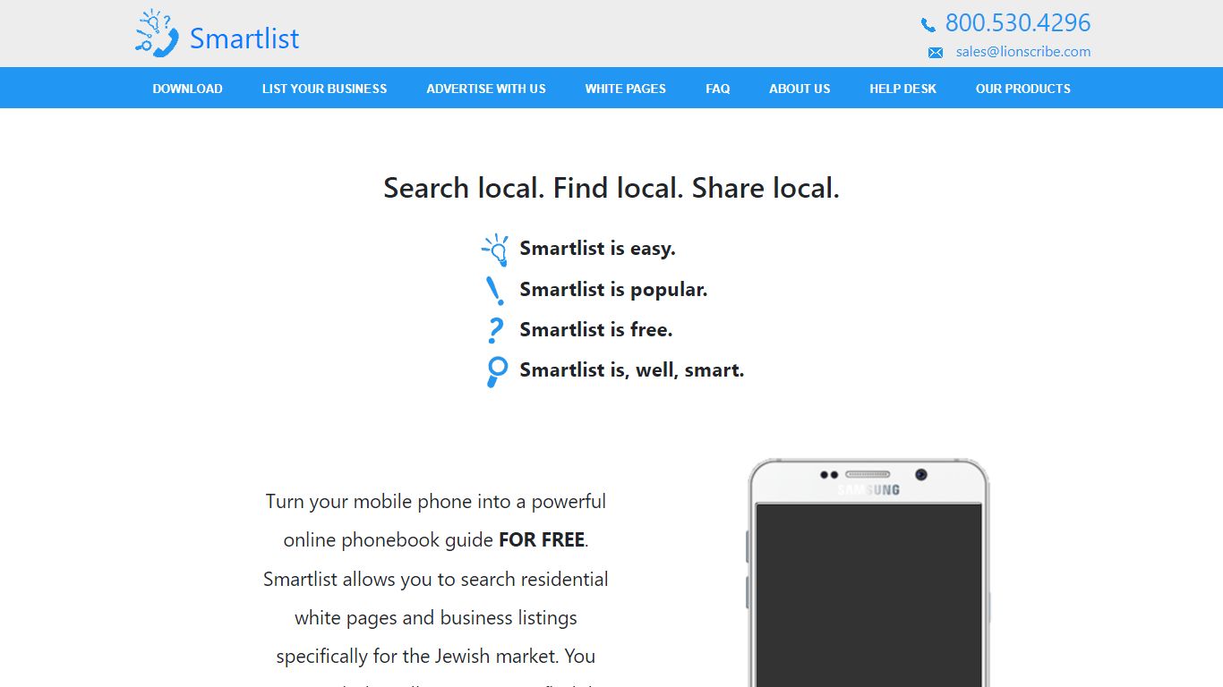 Smartlist | Online phonebook, business search, white pages